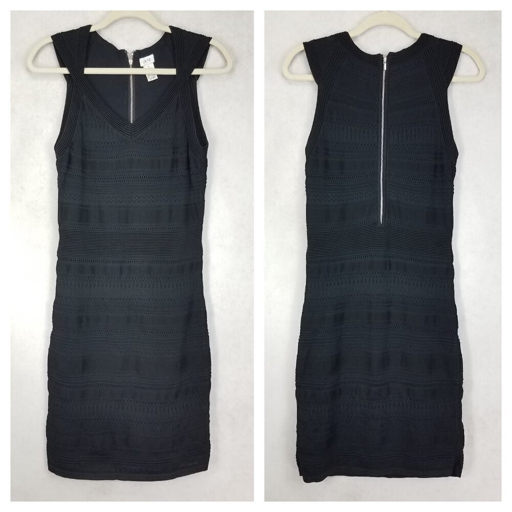 Cache Vintage Y2K Knitted Midi Dress Size S Black Sleeveless Preppy Cocktail